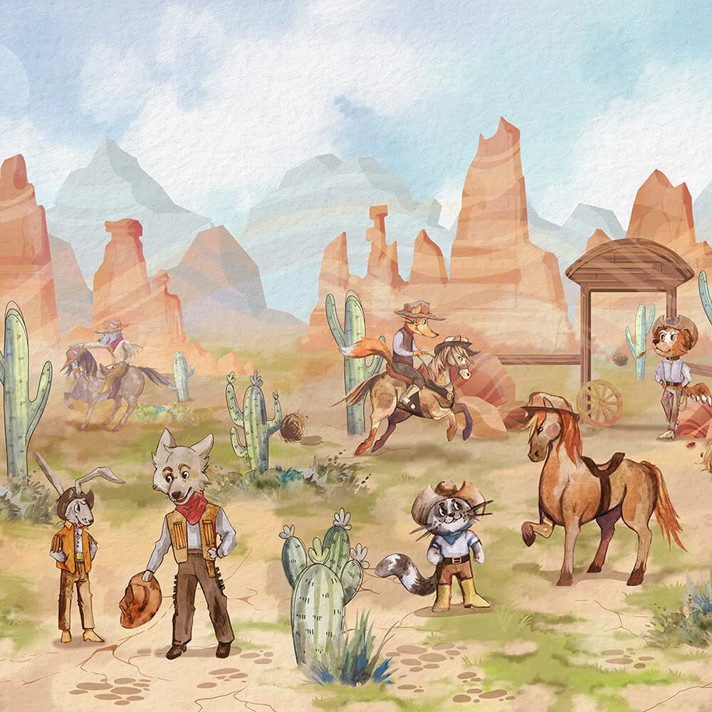 Perspektiva – Wallpaper Funny cowboys 3D Model Perspektiva – Wallpaper Funny cowboys 3D Model