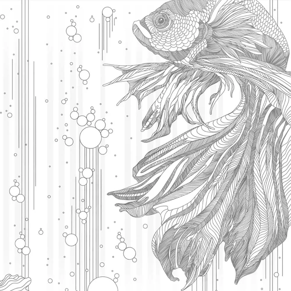 Perspektiva – Wallpaper Linear japanese carp 3D Model