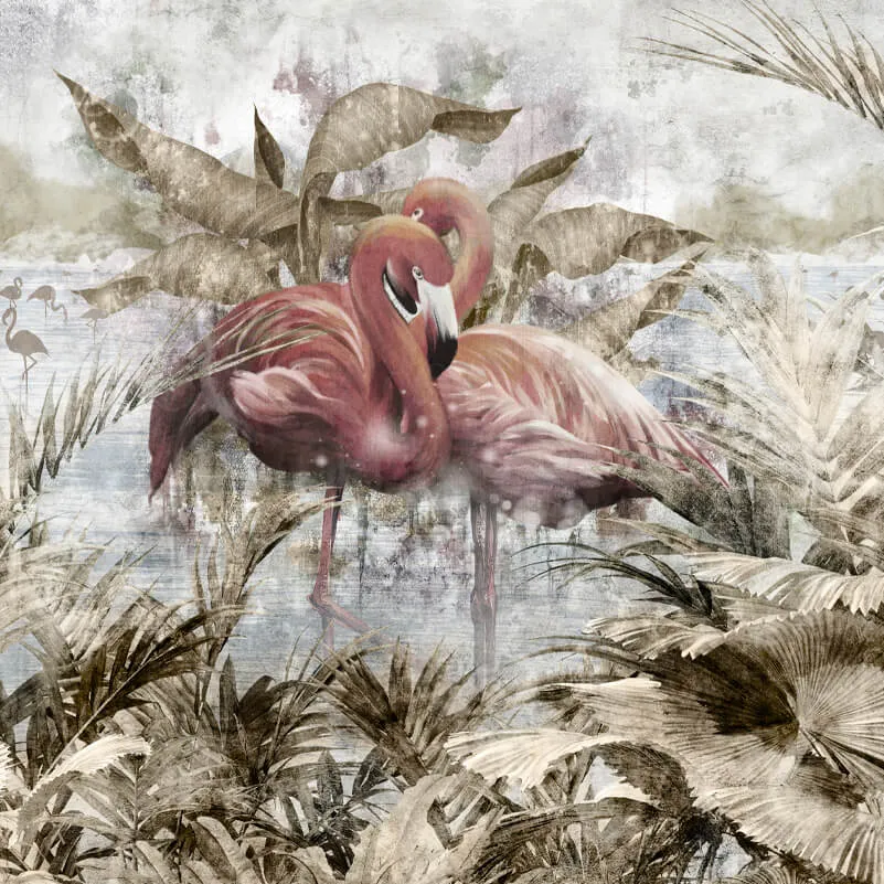 Perspektiva – Wallpaper Vintage flamingos 3D Model