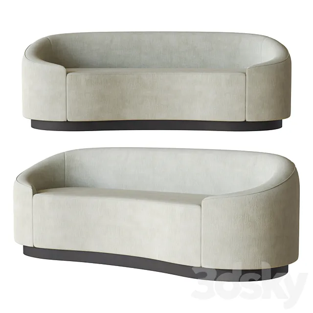 Petite Curved Sofa Global Home 3DModel
