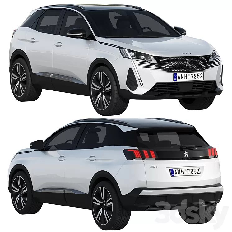 Peugeot 3008 2021 3D Model Free Download