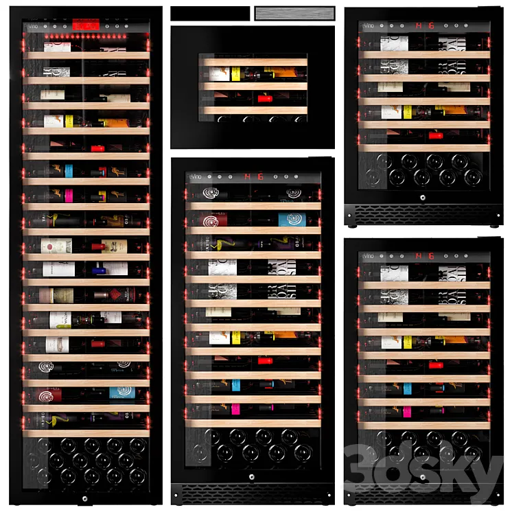 Pevino Wine fridge set 3D Model Free Download