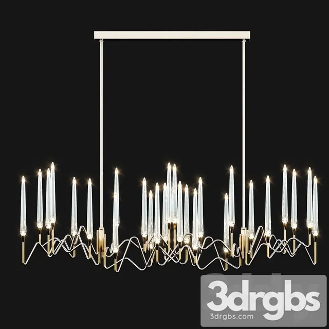 Pezzo 3 Long Chandelier 3D Model Download