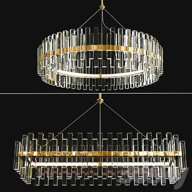 Phoebe Round LED Crystal Chandelier Collection 3DModel