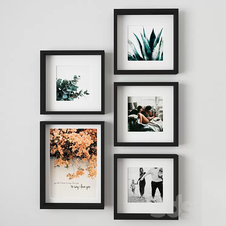 Photo Frame Set Ikea Ribba 3D Model