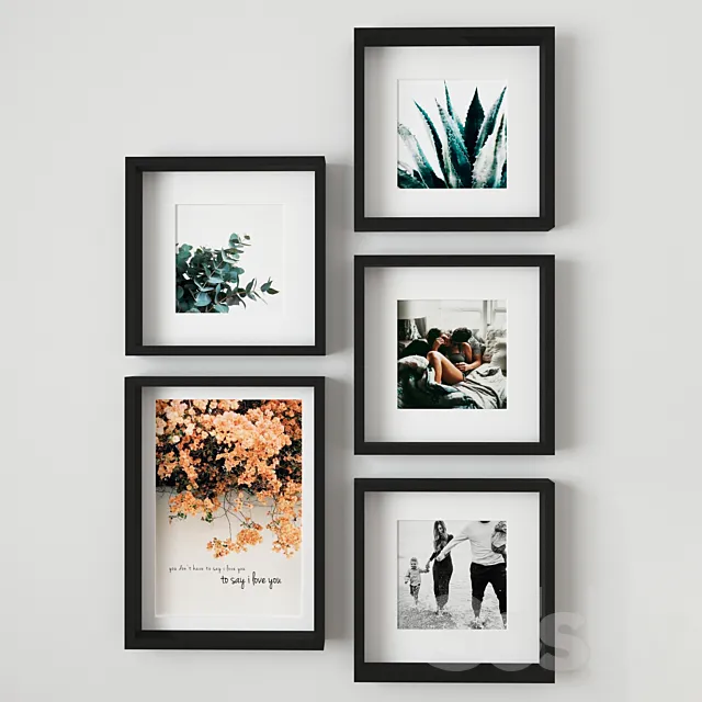 Photo Frame Set Ikea Ribba 3DModel Photo Frame Set Ikea Ribba 3DModel