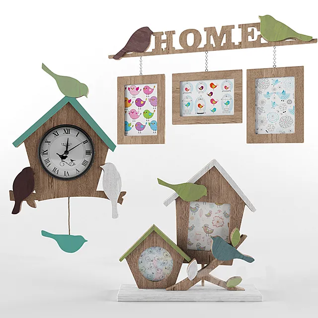 Photo frames and clocks Birds 3DModel Photo frames and clocks Birds 3DModel