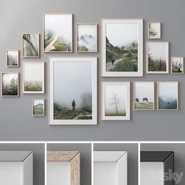 Photo Frames Set 1006 3D Model