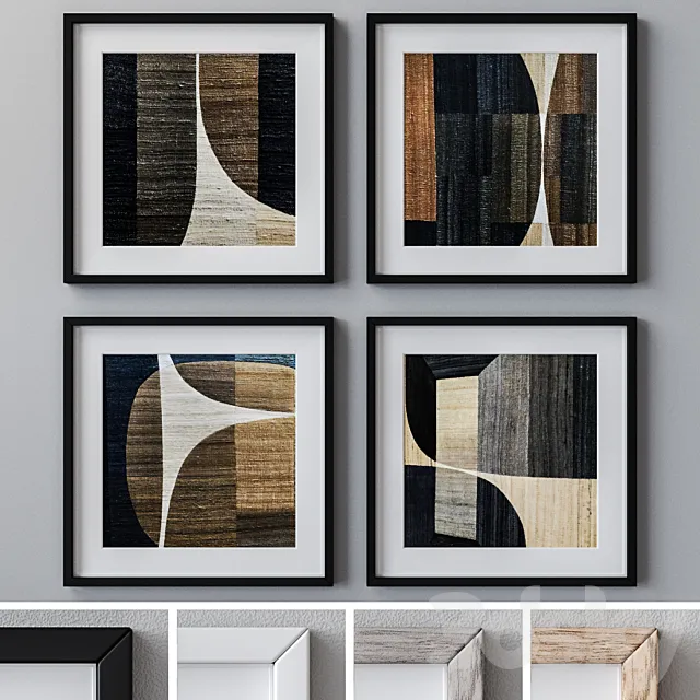 Photo Frames Set 1029 3D Model