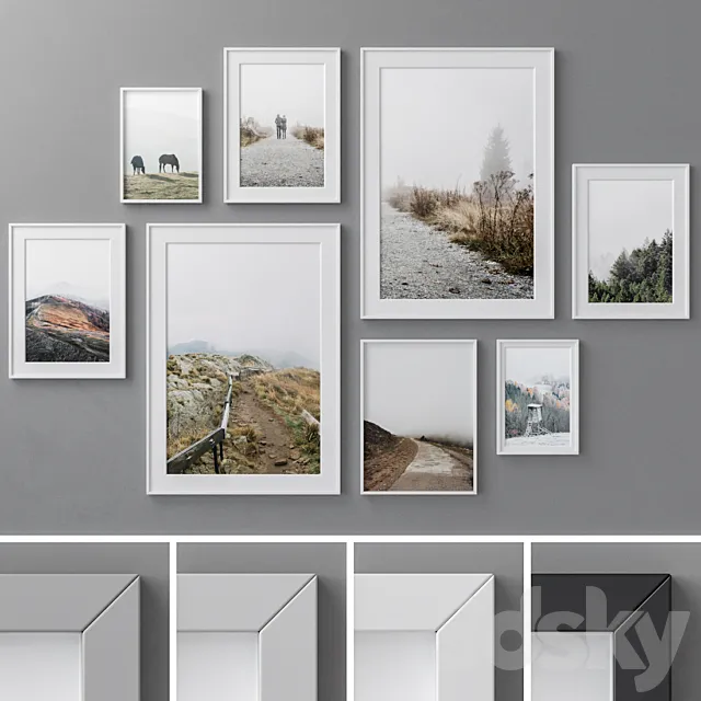 Photo Frames Set 105 3D Model