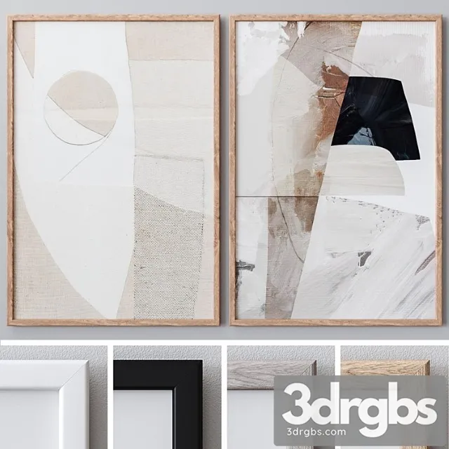 Photo Frames Set 1050 3D Model Download