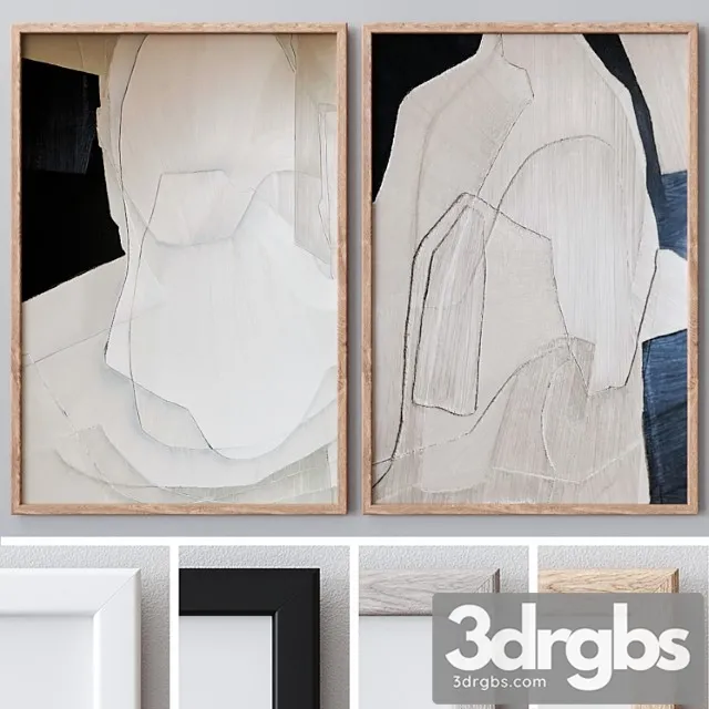 Photo Frames Set 1088 3D Model Download