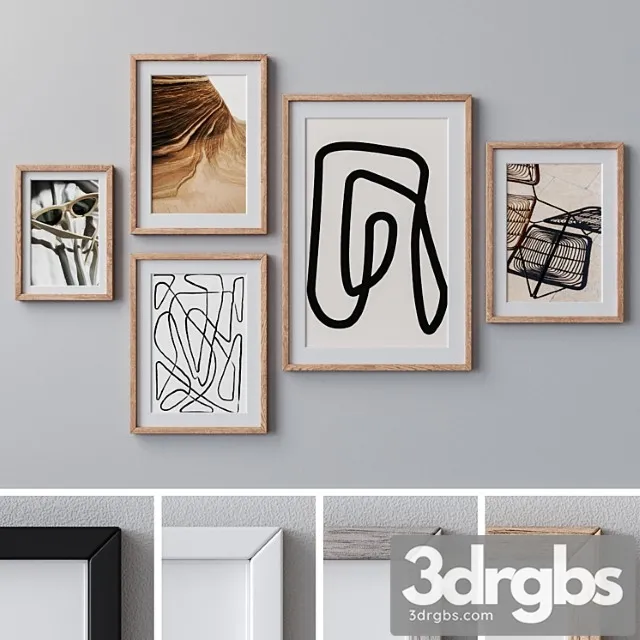 Photo Frames Set 1186 3D Model Download