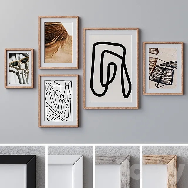 Photo Frames Set 1186 3D Model