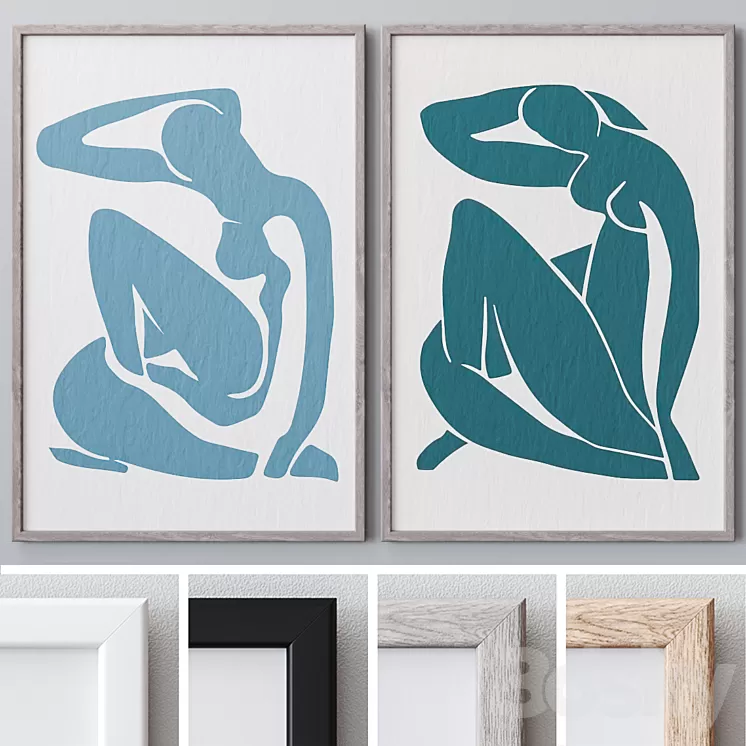 Photo Frames Set 1318 3D Model Photo Frames Set 1318 3D Model