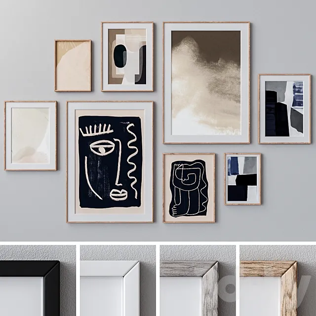 Photo Frames Set 1347 3DModel