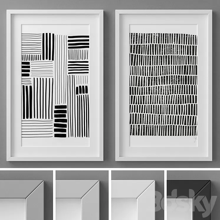 Photo Frames Set 302 3D Model