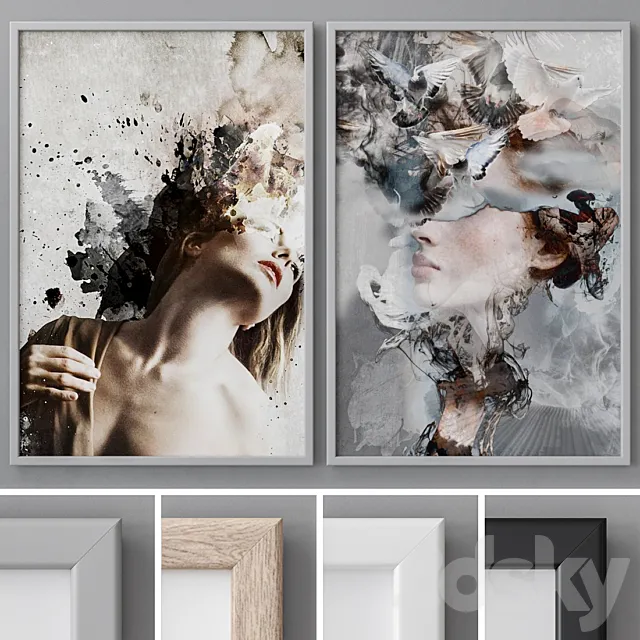 Photo Frames Set 582 3D Model