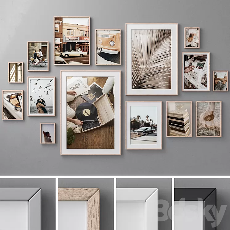 Photo Frames Set 592 3D Model