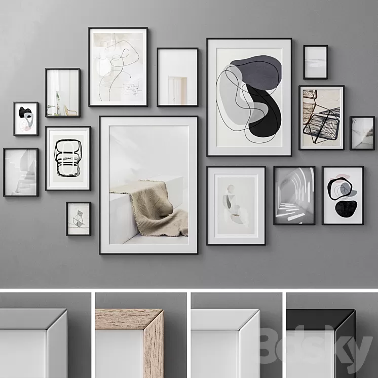 Photo Frames Set 593 3D Model
