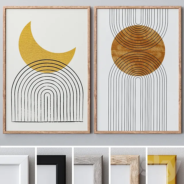 Photo Frames Set 889 3D Model