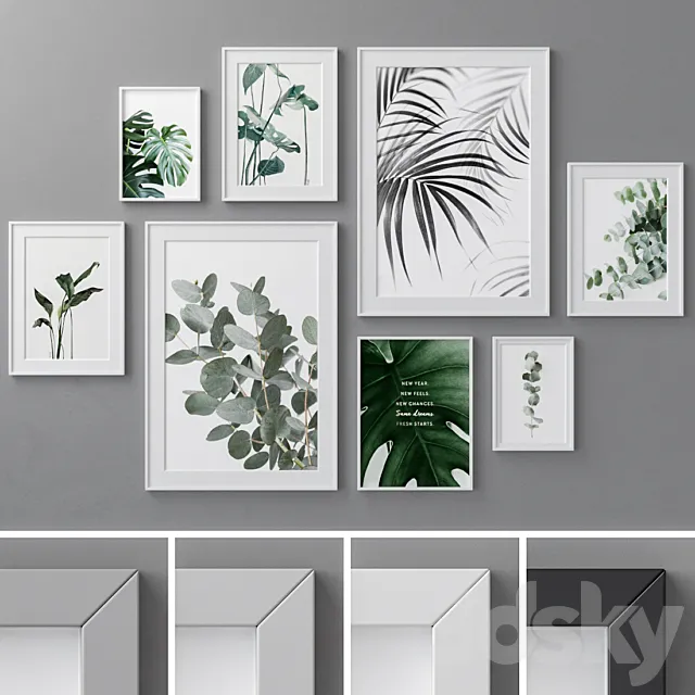 Photo Frames Set 90 3D Model