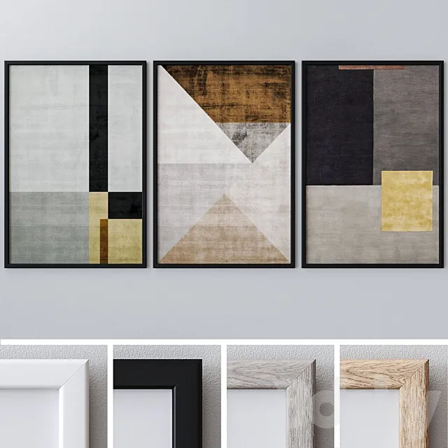 Photo Frames Set 933 3D Model