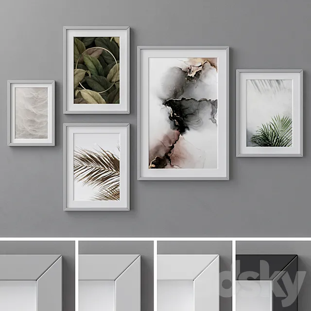 Photo Frames Set 98 3D Model