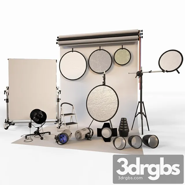 Photo studio equipment 3D Model Download