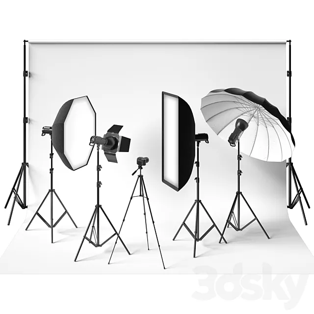 Photo Studio Kit 3D Model Photo Studio Kit 3D Model