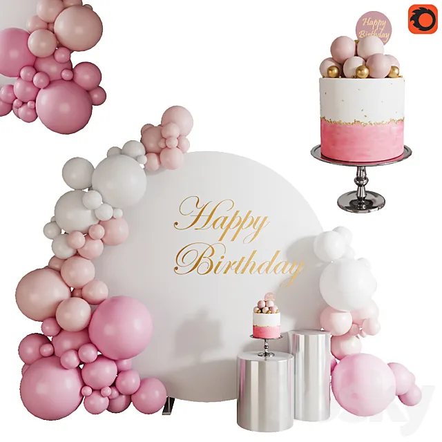 Photozone with balls 3D Model Photozone with balls 3D Model