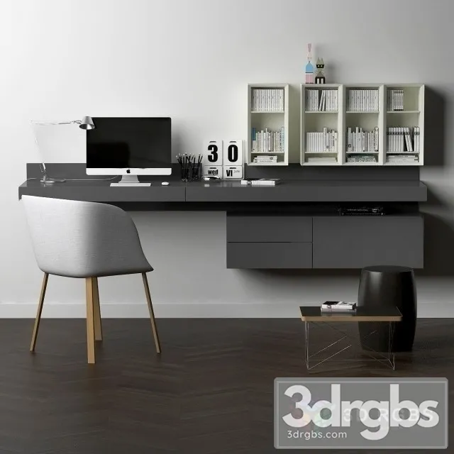 Pianca Ala Desk and Chair 3D Model Download