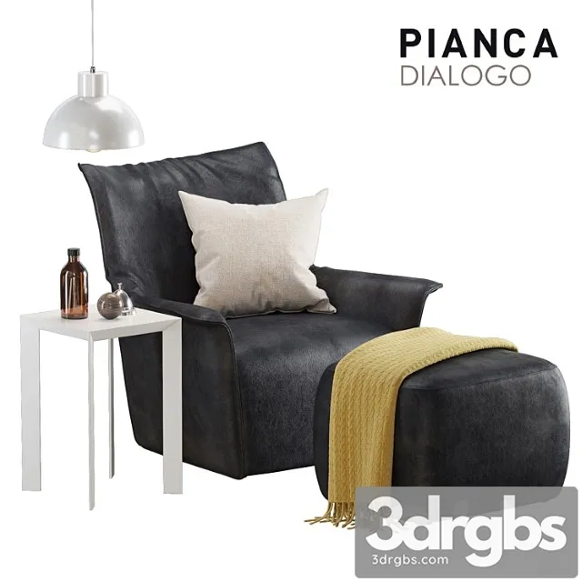 Pianca Dialogo Armchair 3D Model Download