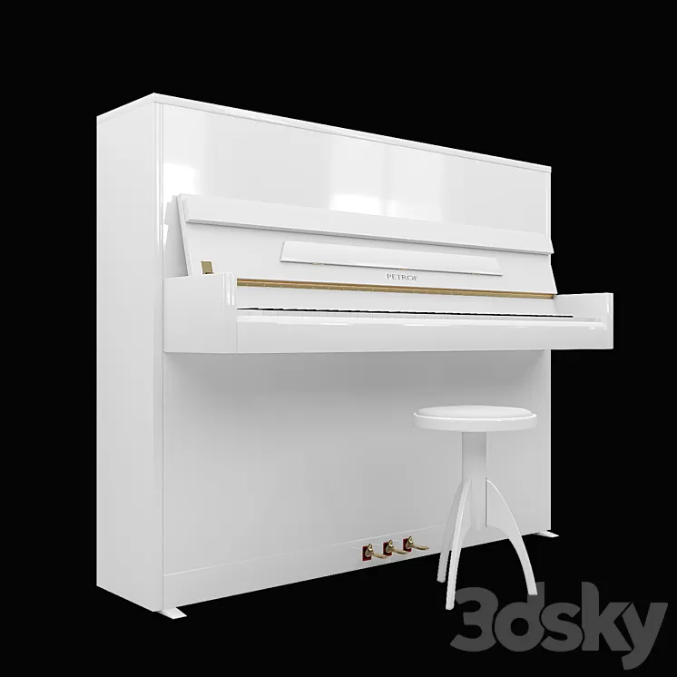 Piano PETROF P 118 S1 Piano chair Discacciati 3D Model