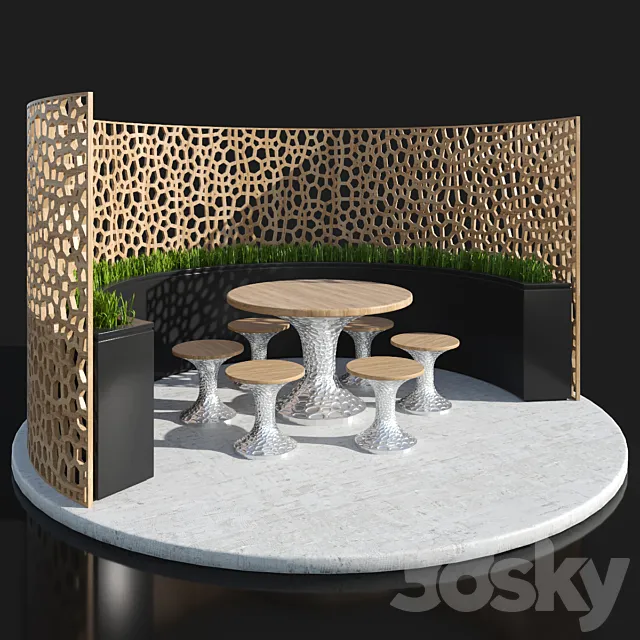 Picnic place in the park 3D Model