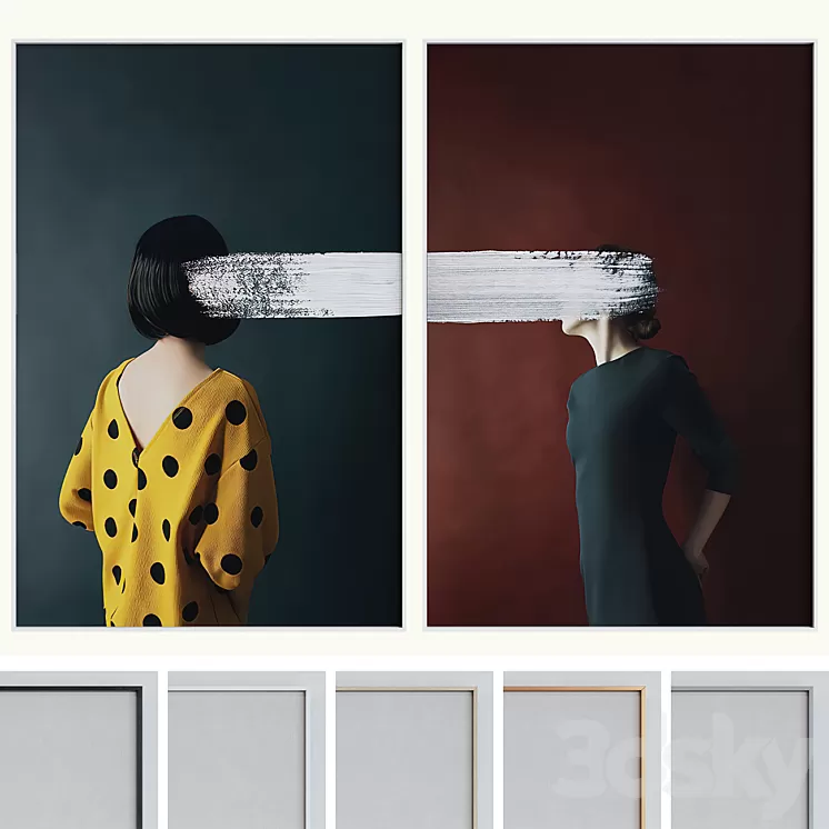 Picture Frame Set 395 3D Model Free Download