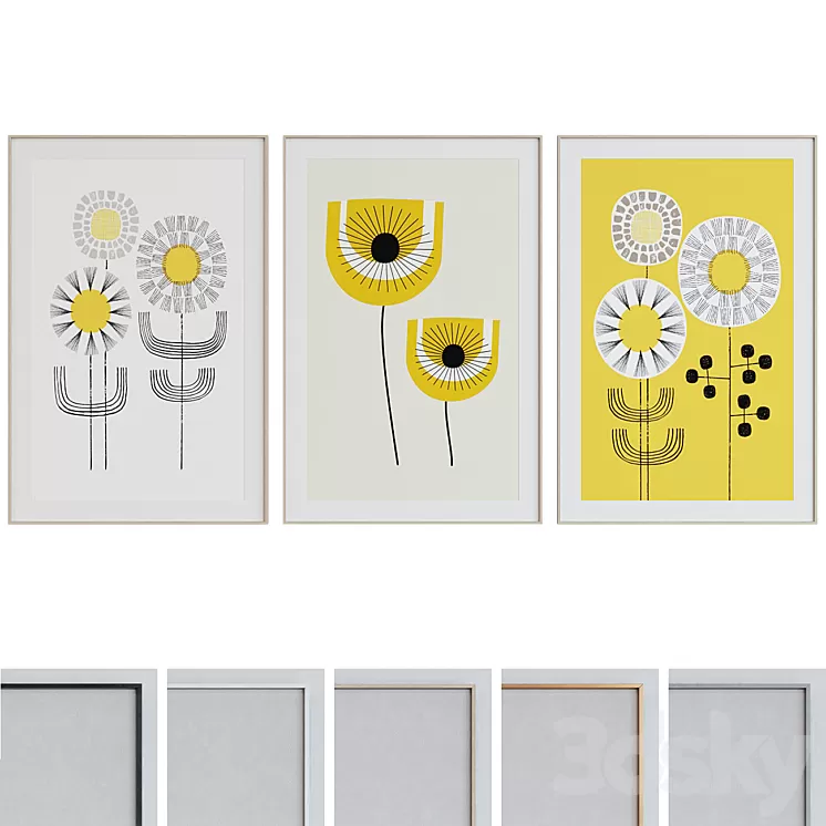 Picture Frame Set 667 3D Model Free Download