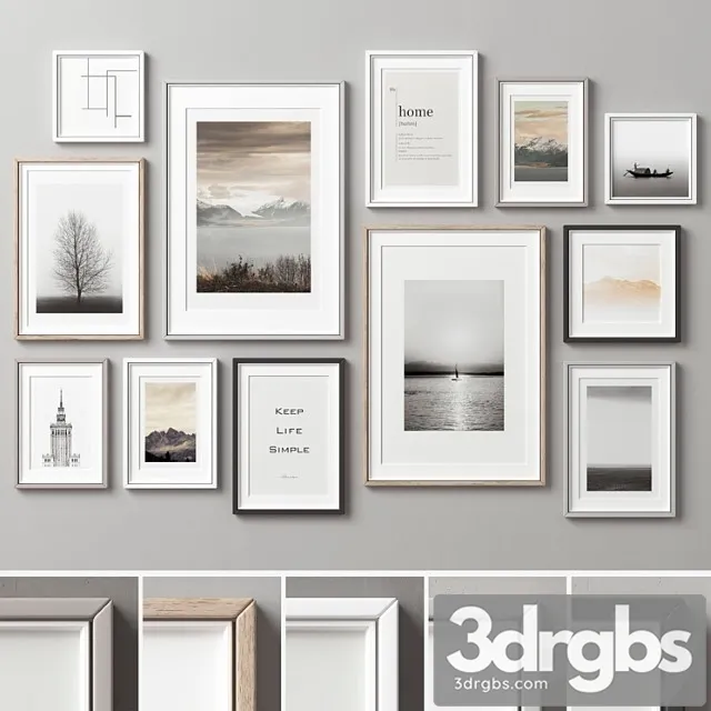 Picture Frames Set 205 3D Model Download Picture Frames Set 205 3D Model Download
