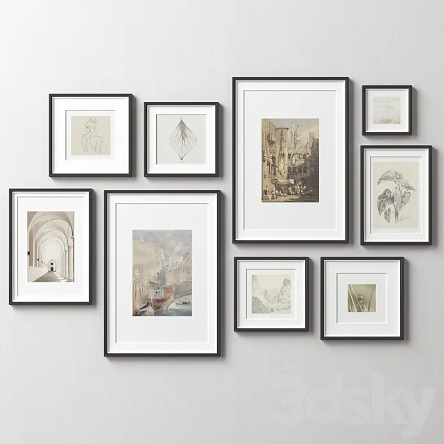 Picture Frames Set -487 3D Model