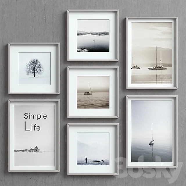 Picture Frames Set-71 3D Model Picture Frames Set-71 3D Model