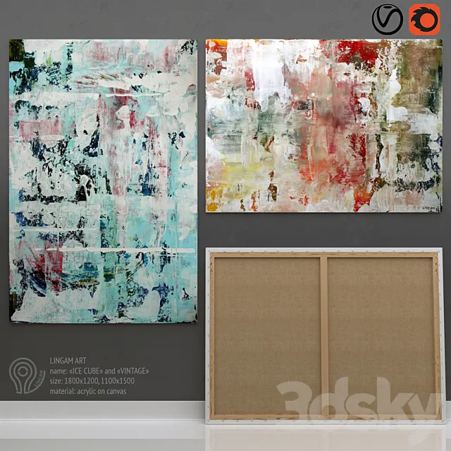 Picture. Ice cube and Vintage by LINGAM ART 3D Model Picture. Ice cube and Vintage by LINGAM ART 3D Model