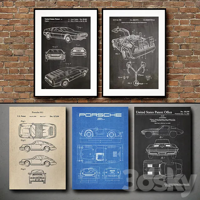 Picture in the frame. Collection 127. The car 3D Model Picture in the frame. Collection 127. The car 3D Model