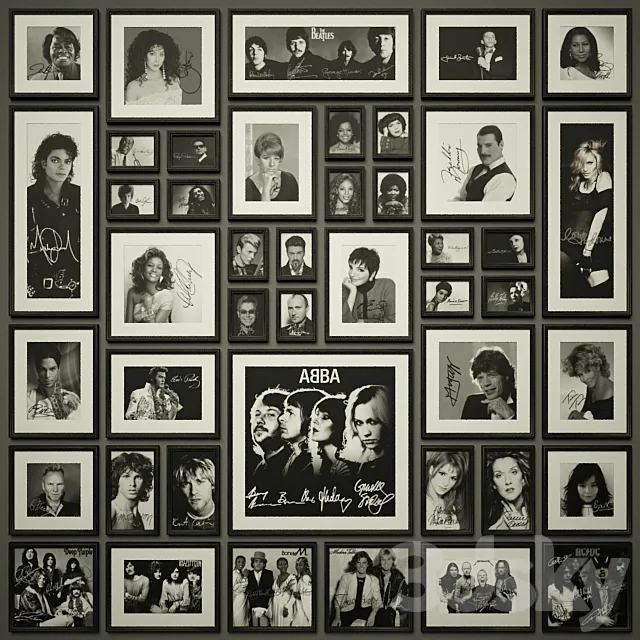 Pictures autographed music artists 3DModel