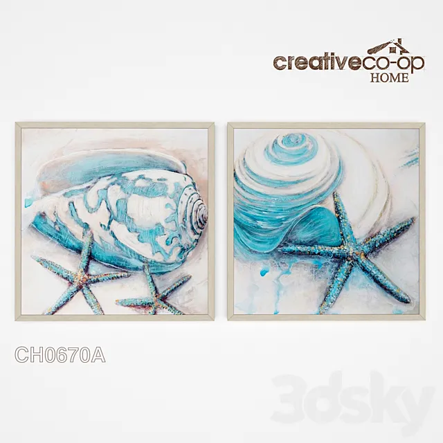 Pictures in a marine style 3D Model Pictures in a marine style 3D Model