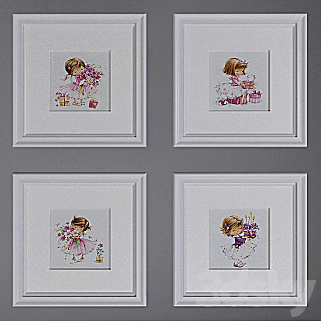 Pictures in the nursery 3DModel Pictures in the nursery 3DModel