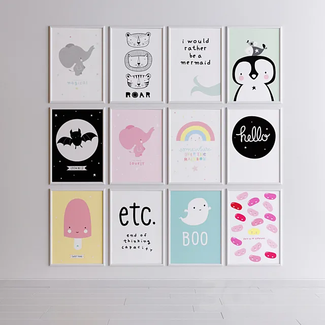 Pictures in the nursery A little lovely company 3DModel Pictures in the nursery A little lovely company 3DModel