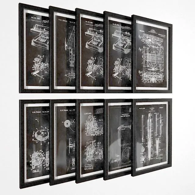 Pictures of vintage style. 122 texture 3D Model