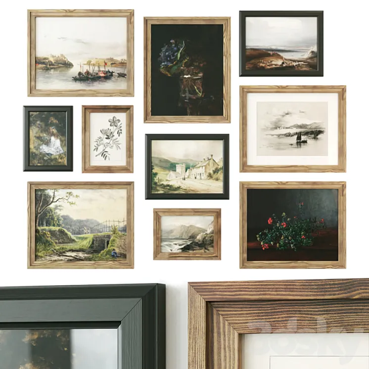 Pictures with landscapes and still lifes 3D Model Free Download