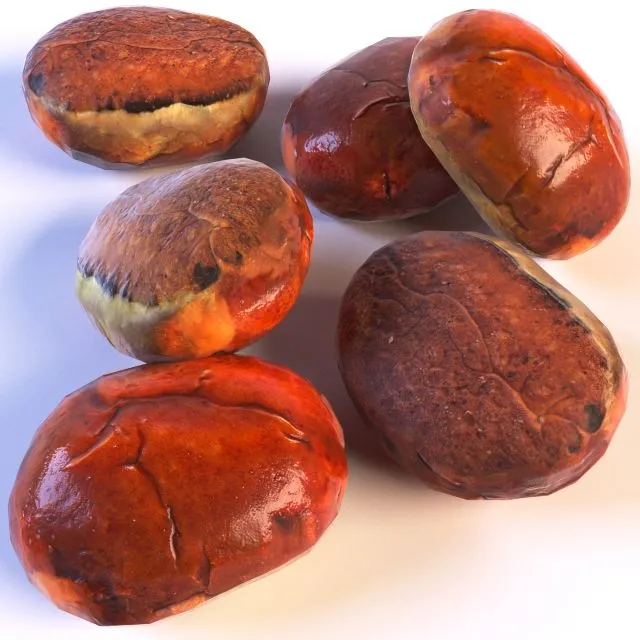 Pie with potato and mushrooms 3D Model