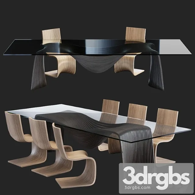 Piegatto-corozo dining set 2 3D Model Download